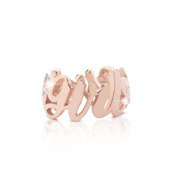 SNM024-R - Le Bebe Scritta Silver Placcato Oro Rosa Ovetto