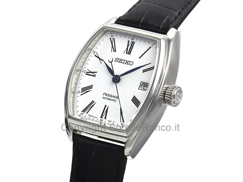 SEIKO PRESAGE AUTO 35,9X46MM BIANCO PELLE NERA