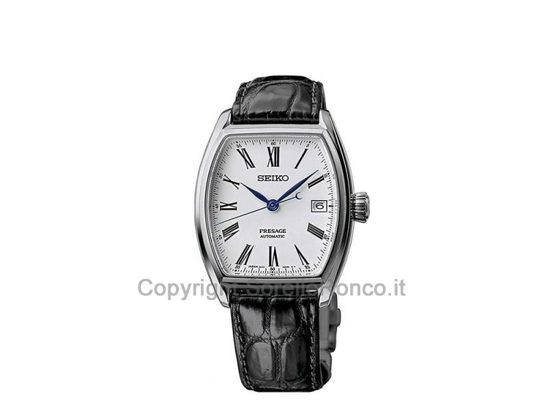 SEIKO PRESAGE AUTO 35,9X46MM BIANCO PELLE NERA