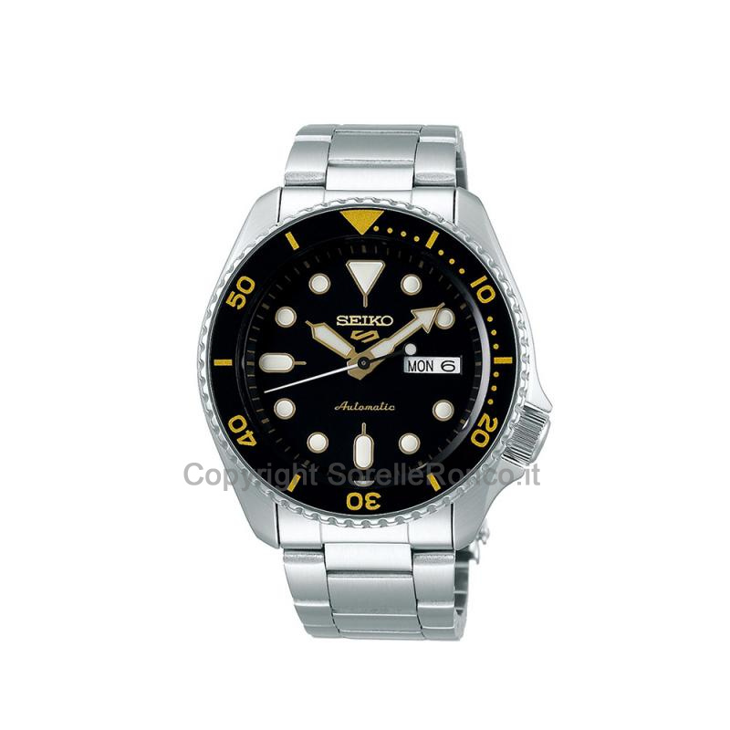 SEIKO 5 NERO CINTURINO ACCIAIO AUTOMATICO 42,5MM