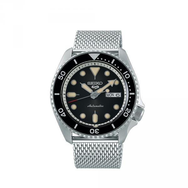 SRPD73K1 - Seiko 5 Nero Acciaio Maglia Milano 42,5mm
