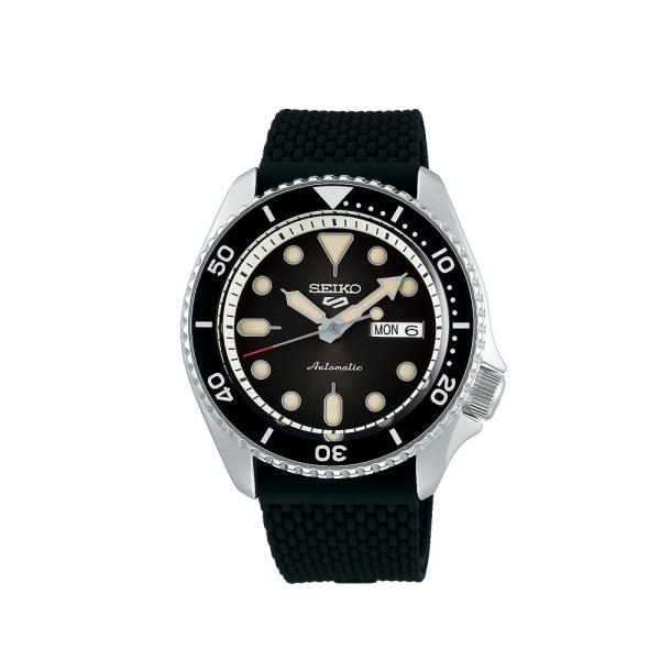 SRPD73K2 - Seiko 5 Nero Cinturino Gomma Nero 42,5mm