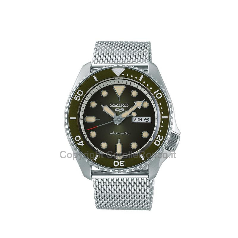 SEIKO 5 VERDE CINTURINO ACCIAIO AUTO 42,5MM 