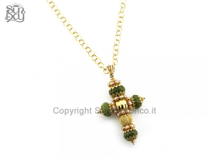 COLLANA SUNDAY IN ORO CON PENDENTE CROCE