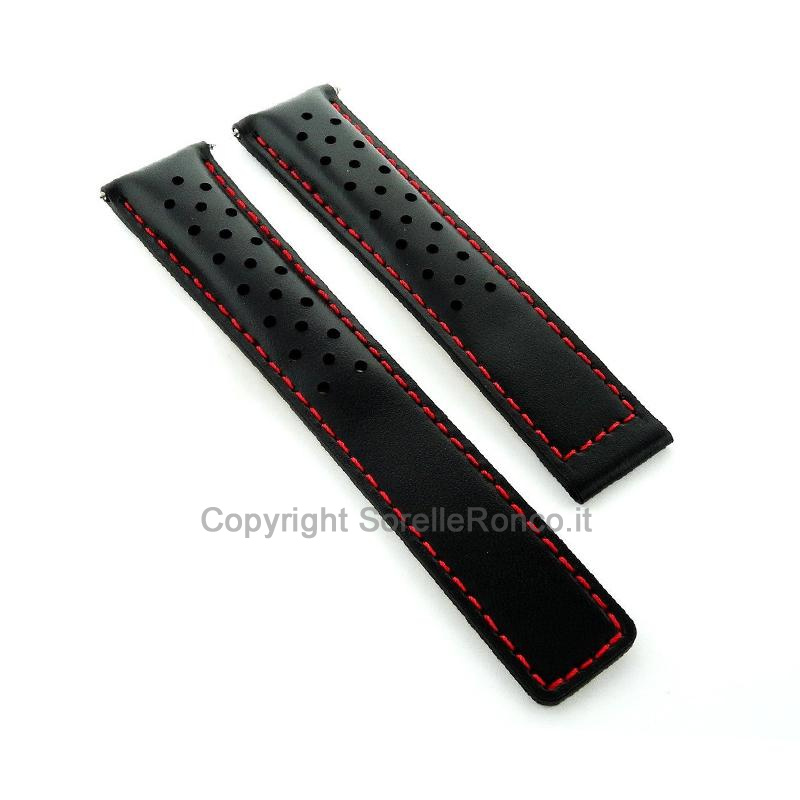 CINTURINO NERO CUCITURE ROSSE