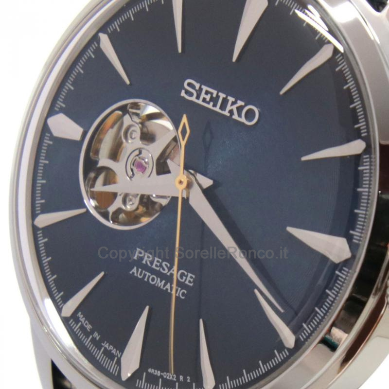 SEIKO PRESAGE SCHELETRATO BLU 40,5MM PELLE BLU