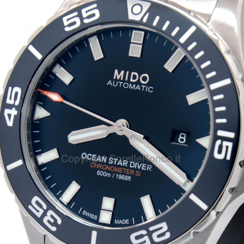 MIDO OCEANS STAR BLU 43MM ACCIAIO CHRONO DIVER 600