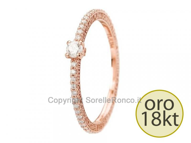 TUAMLUX ANELLO ORO ROSA CON DIAMANTE