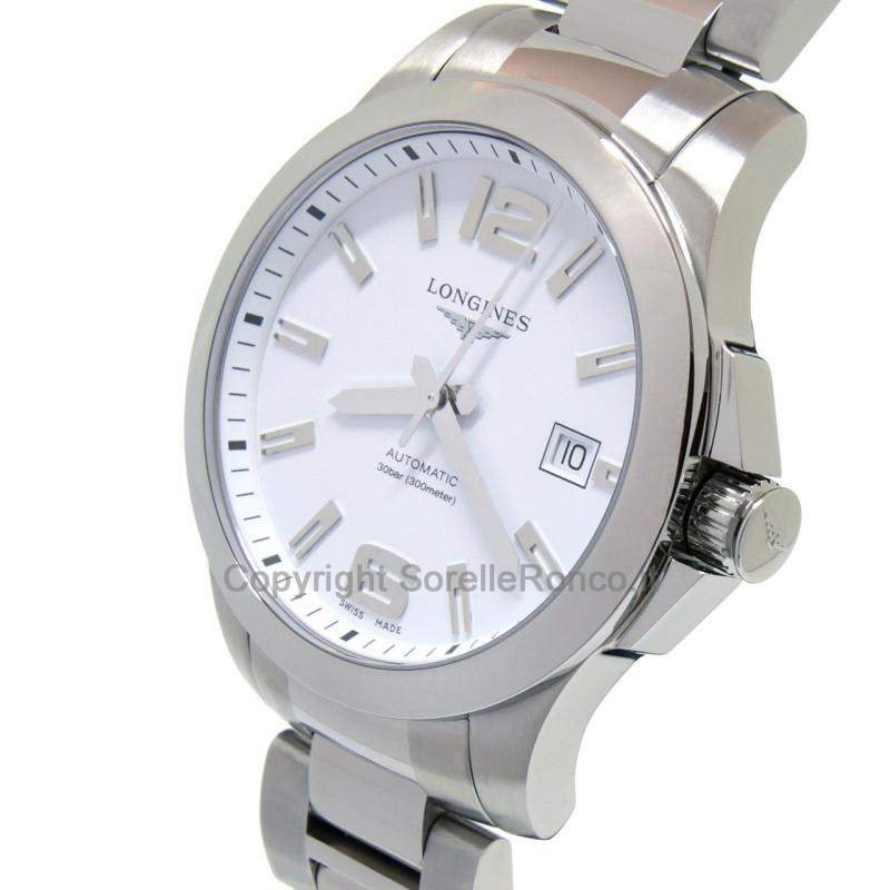 LONGINES CONQUEST BIANCO OPACO AUTOMATICO 39MM