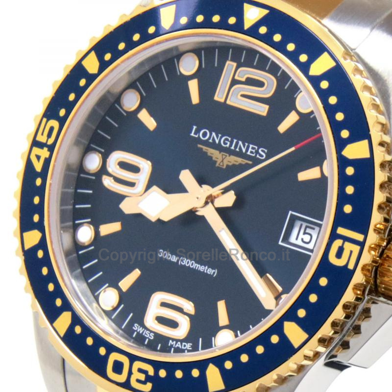 LONGINES HYDROCONQUEST QUARZO BLU 34MM PVD ORO