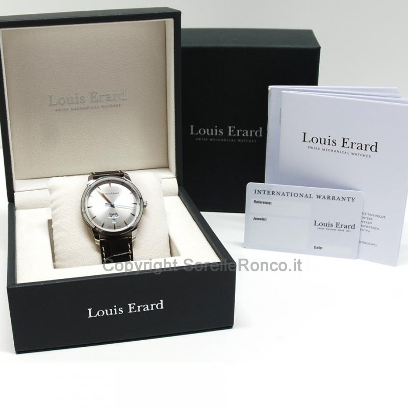 LOUIS ERARD HERITAGE ARGENTO 40MM QUARZO PELLE