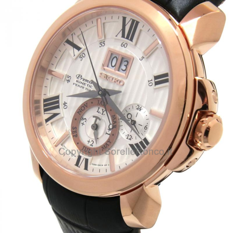 SEIKO PREMIER CINETICO SILVER 42.9MM CASSA ROSÈ