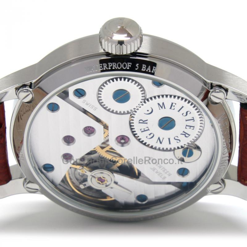 MEISTERSINGER CLASSIC N.2 43MM BLU CINTURINO PELLE