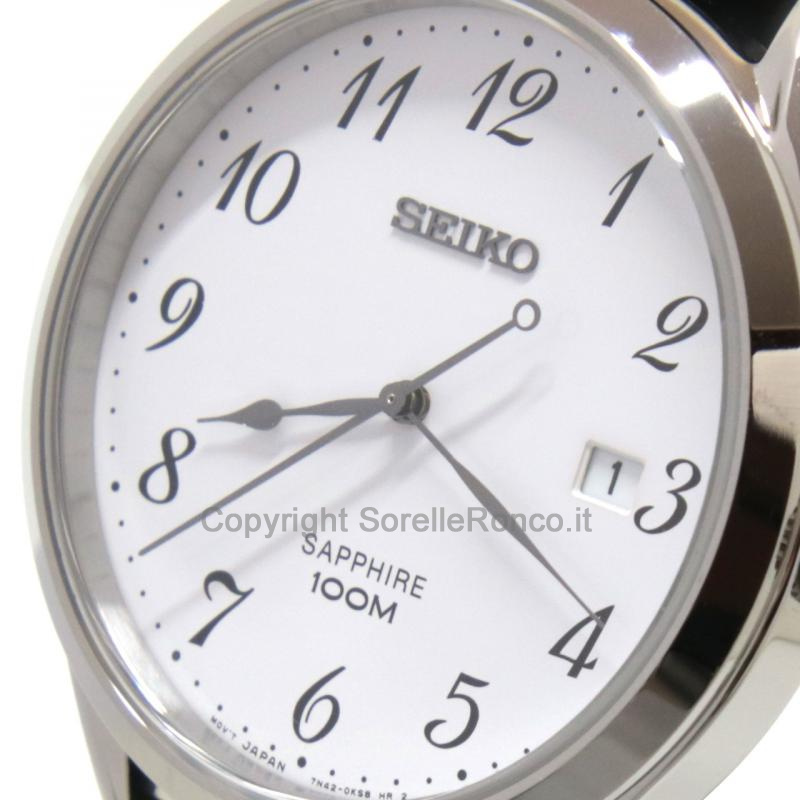 SEIKO CLASSIC BIANCO 40MM CINTURINO NERO PELLE