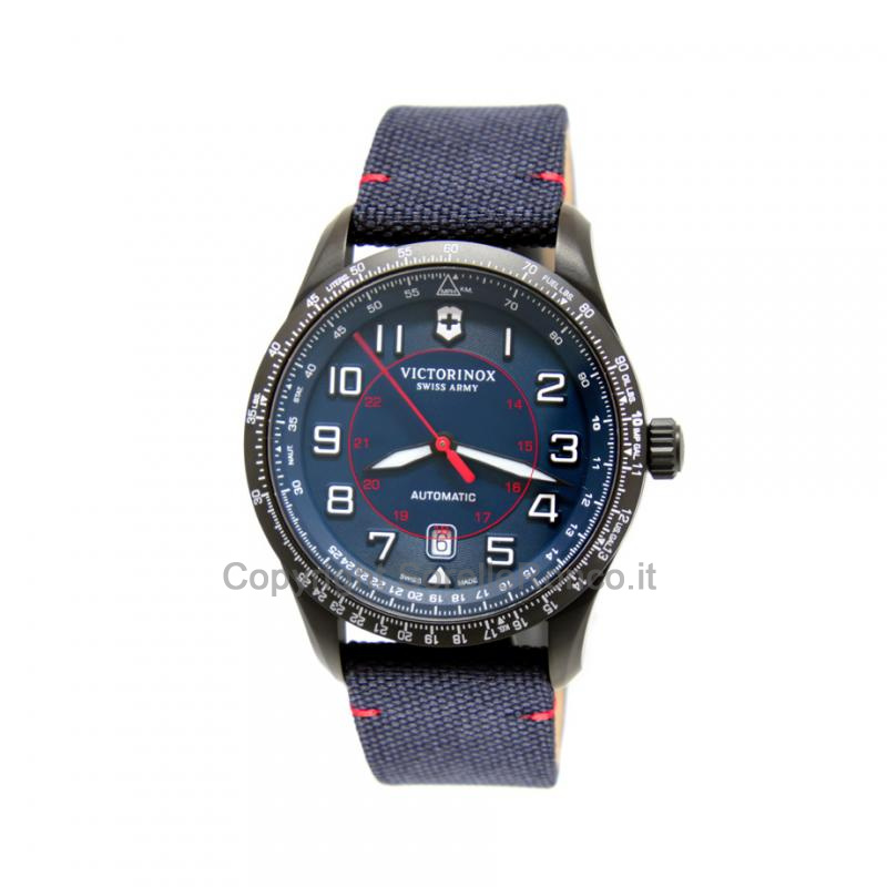 Airboss Acciaio PVD Nero Tessuto Blu 42mm Cassa Nera
