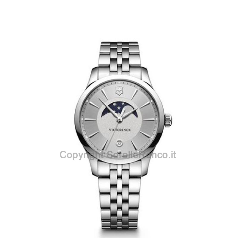 VICTORINOX ALLIANCE MOON PHASE 35MM SILVER ACCIAIO