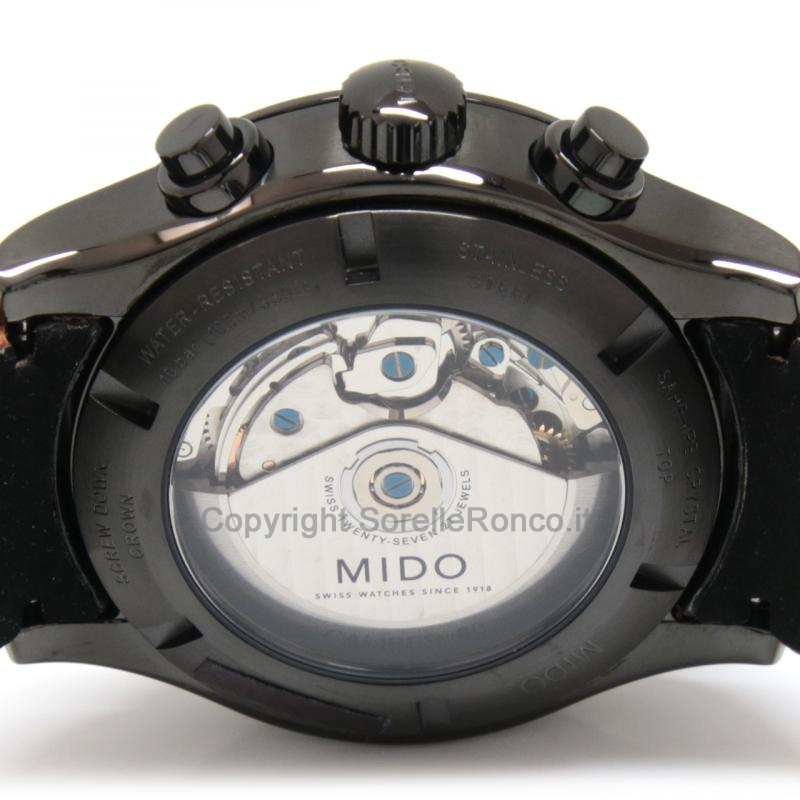 MIDO MULTIFORT CHRONO ANTRACITE 44MM PELLE MARRONE
