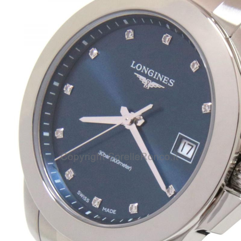 LONGINES CONQUEST BLU 34MM DIAMANTI ACCIAIO