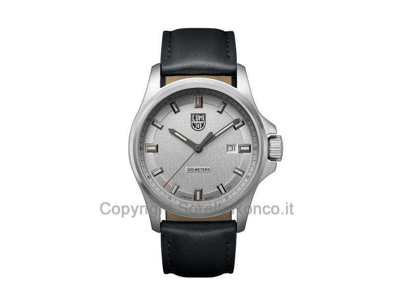 LUMINOX DRESS FIELD ARGENTO PELLE NERA