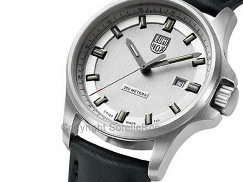 LUMINOX DRESS FIELD ARGENTO PELLE NERA