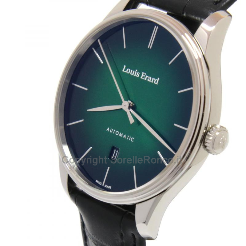 LOUIS ERARD HERITAGE VERDE 41MM PELLE NERA