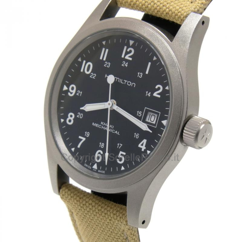 HAMILTON KHAKI FIELD MECHANICAL 38MM NERO E BEIGE