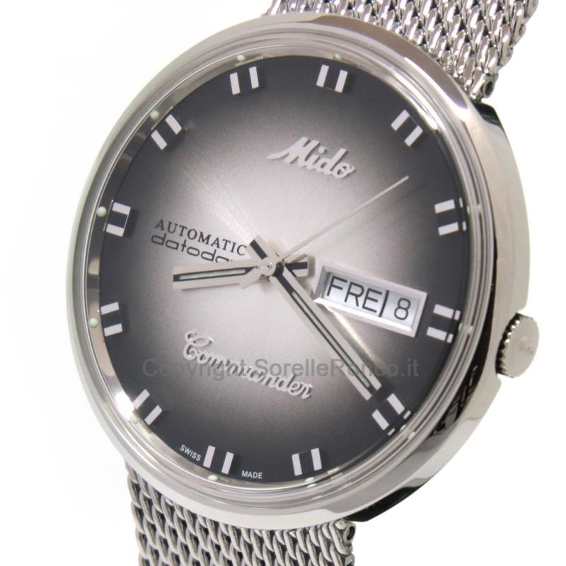 MIDO COMMANDER SHADE 37MM SILVER DAY DATE