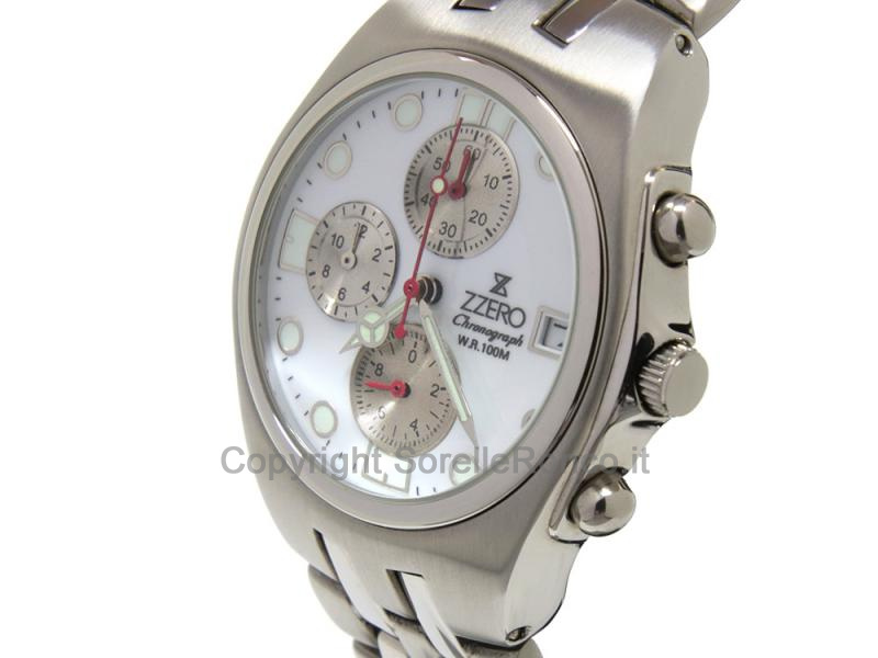 ZZERO WATCHES CHRONO 40MM BIANCO ACCIAIO QUARZO