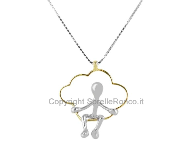 COLLANA PENSIERI FELICI NUVOLA CIONDOLO ORO GIALLO