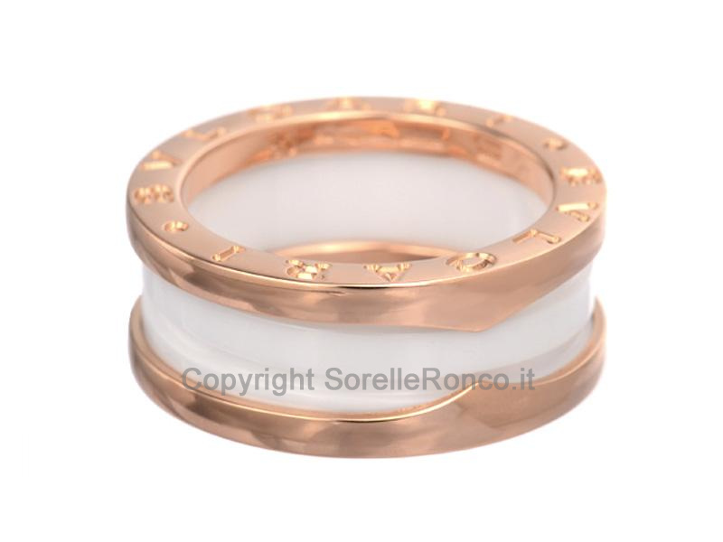ANELLO B.ZERO1 CERAMICA BIANCA 2 FASCE