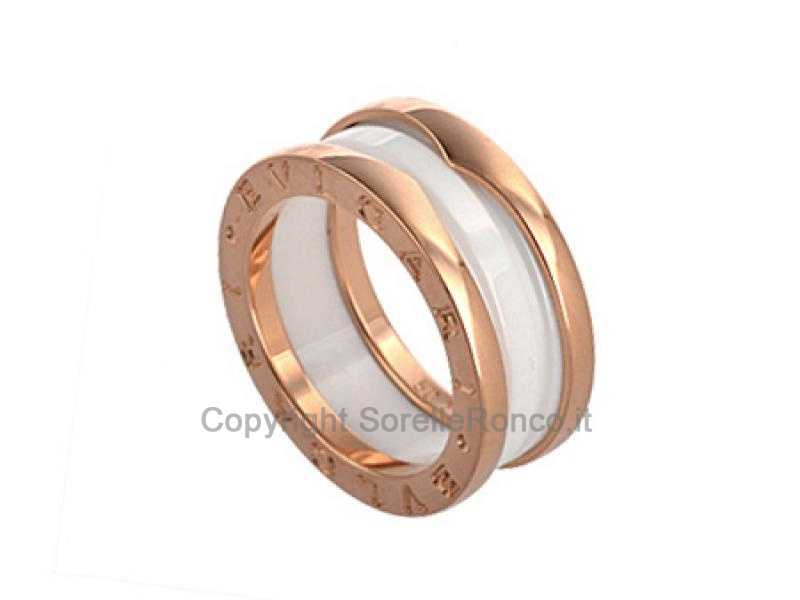 ANELLO B.ZERO1 CERAMICA BIANCA 2 FASCE