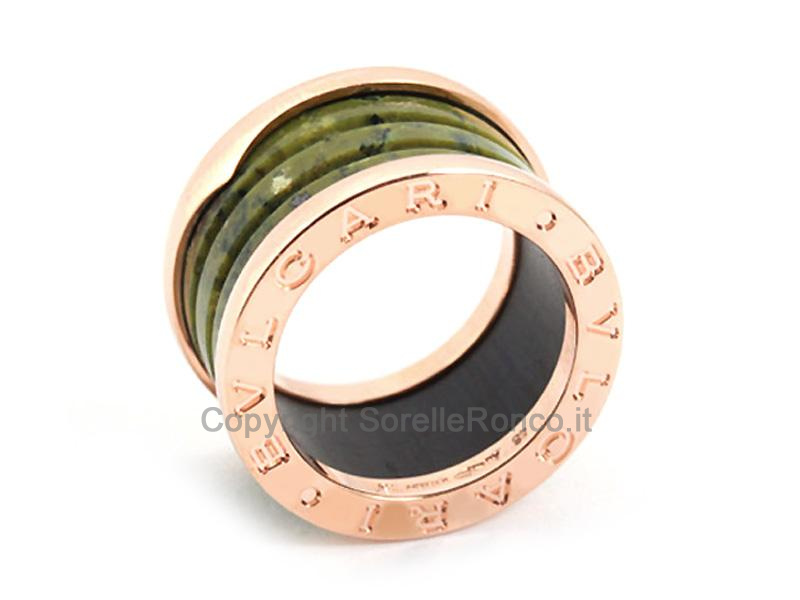 ANELLO BULGARI B01 ORO ROSA MARMO VERDE