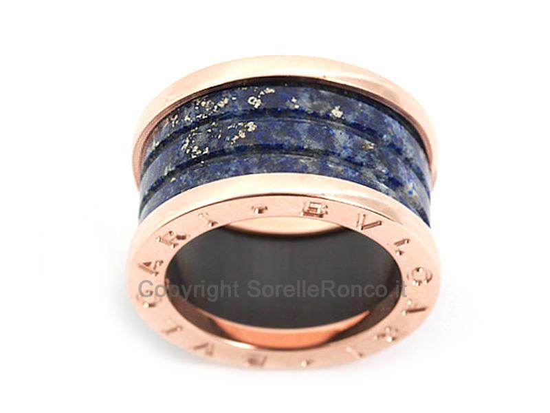 ANELLO BULGARI B01 ORO ROSA E MARMO BLU
