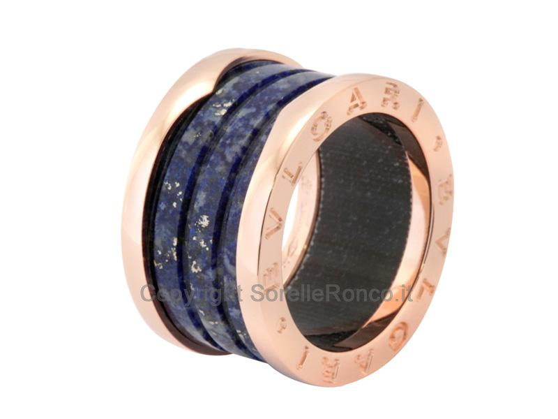ANELLO BULGARI B01 ORO ROSA E MARMO BLU