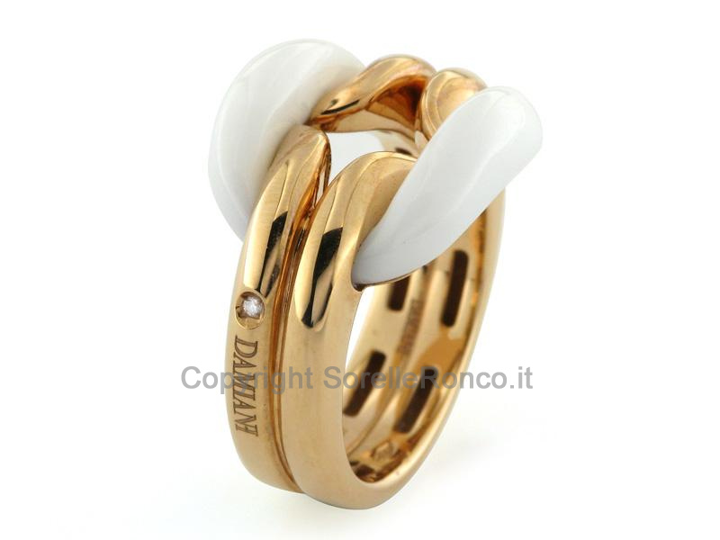 ANELLO DAMIANI D. LACE ORO CON DIAMANTE