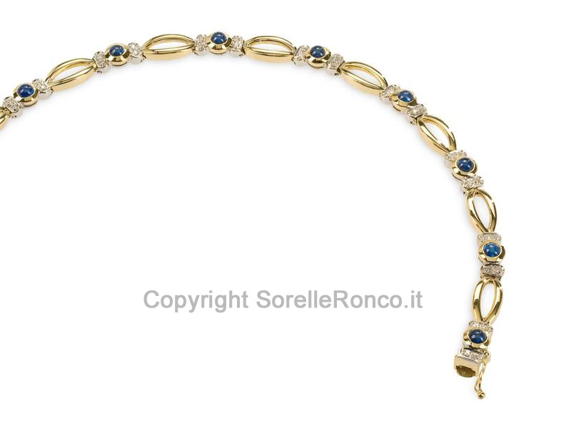 BRACCIALE CON ZAFFIRI 2.71CT E DIAMANTI