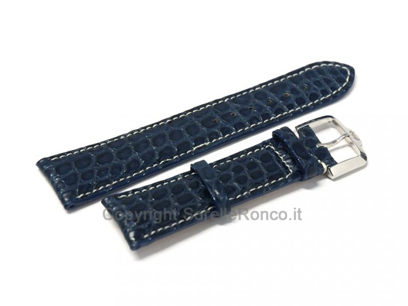 CINTURINO PAUL PICOT COCCODRILLO BLU