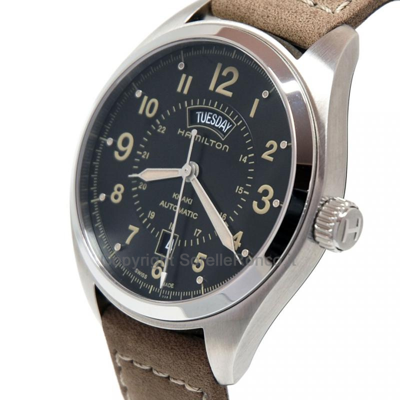HAMILTON KHAKI FIELD AUTOMATICO NERO 42MM PELLE