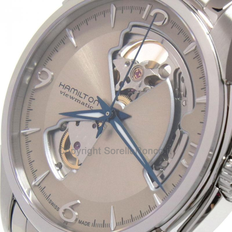 HAMILTON JAZZMASTER BEIGE OPEN HEART 40MM