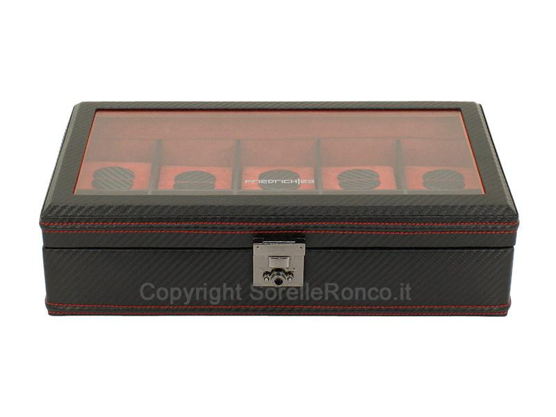 BOX PORTA 10 OROLOGI FRIEDRICH CARBON