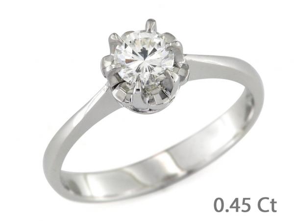 CF02090 - Anello Solitario oro Bianco con Diamante 0.43 Ct