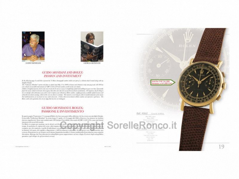 LA COLLEZIONE MONDANI ROLEX CRONOGRAFI