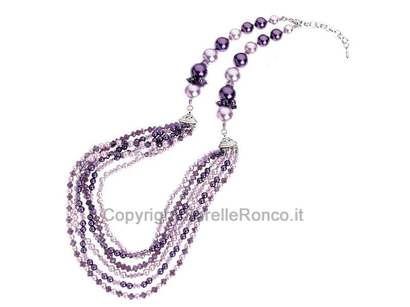 COLLANA OTTAVIANI BIJOUX VIOLA E LILLA LUNGA