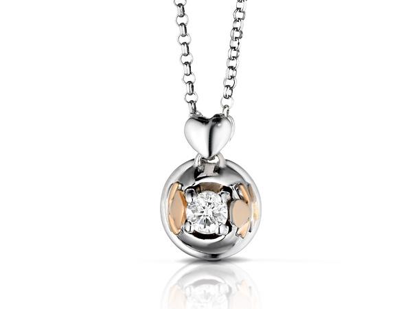 LBB243 - Collana PuntoLuce BIMBO e BIMBA ct 0.12