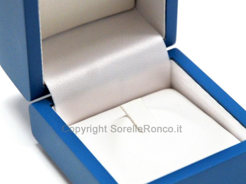 SCATOLA PORTA ANELLI IN LEGNO AZZURRO