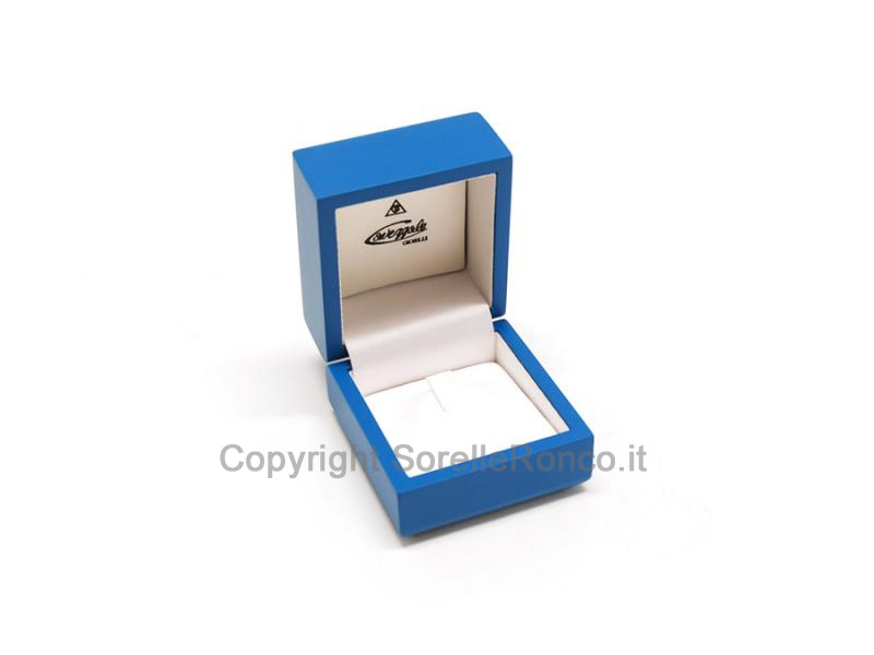 SCATOLA PORTA ANELLI IN LEGNO AZZURRO