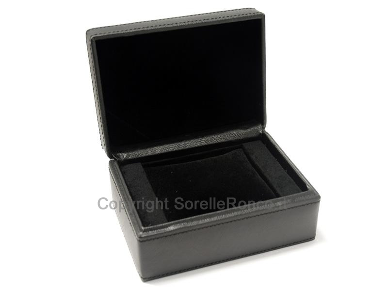 SCATOLA PORTA OROLOGIO IN ECOPELLE NERA