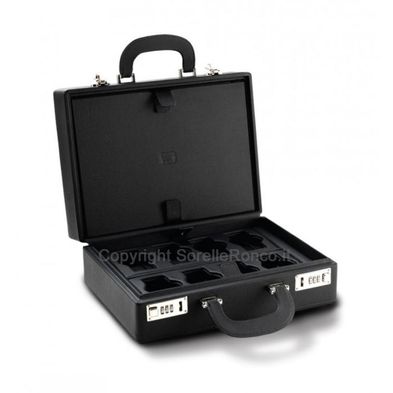 VALIGETTA PORTA OROLOGI NERA - 16 PEZZI