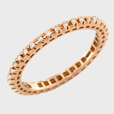 Anello Eternity in Oro Rosa e Diamanti