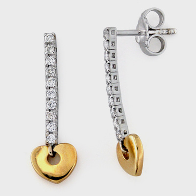Orecchini Cuori Oro e Diamanti